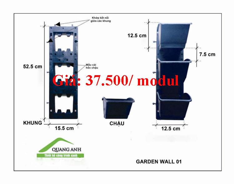 Quang Anh HCM phân phối modul vườn tường đứng giá rẻ nhất miền Nam