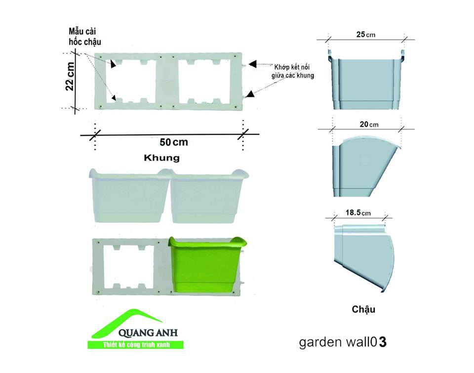 Báo giá modul vườn tường đứng QA03 công ty Quang Anh HCM