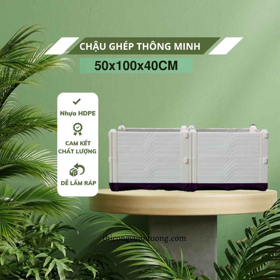 chậu ghép hdpe 50x100x40