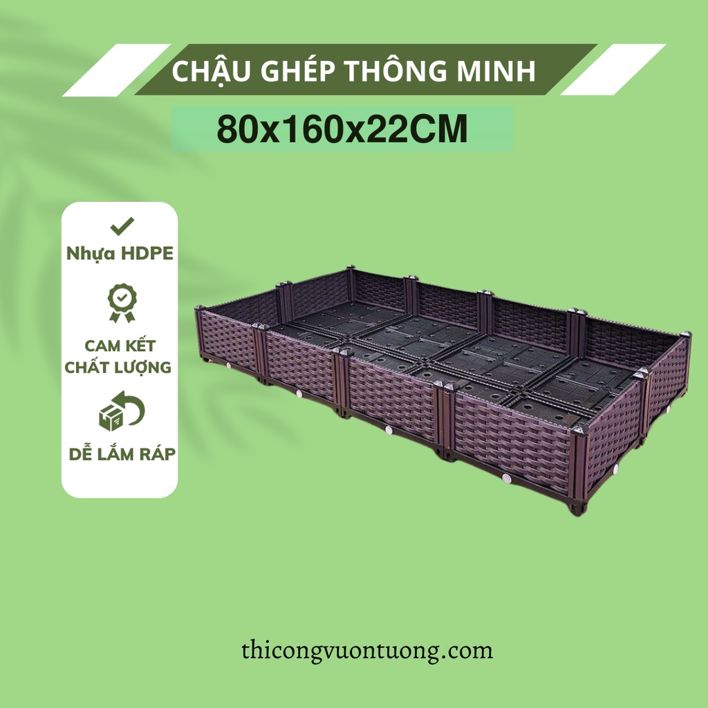 chậu ghép luống trồng rau