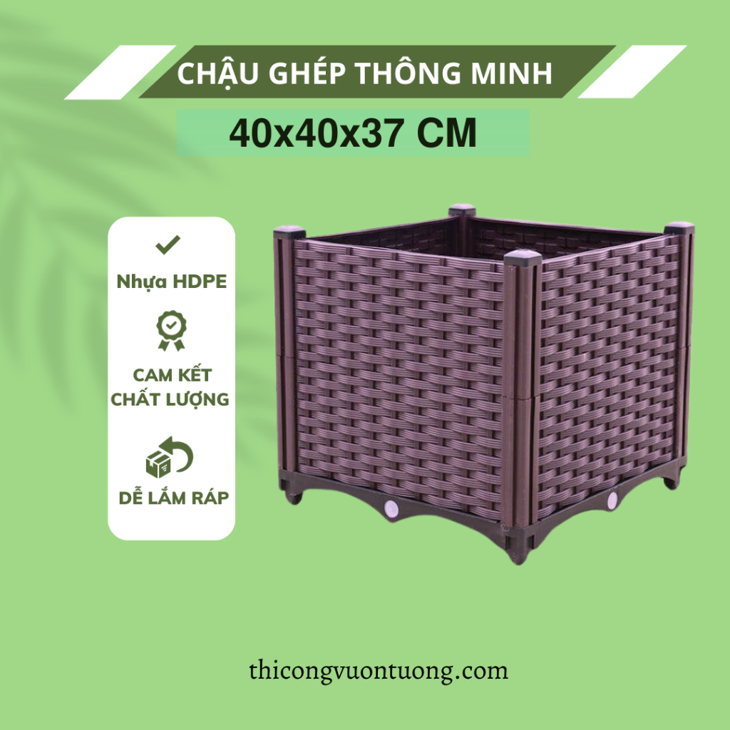 chậu ghép màu nâu