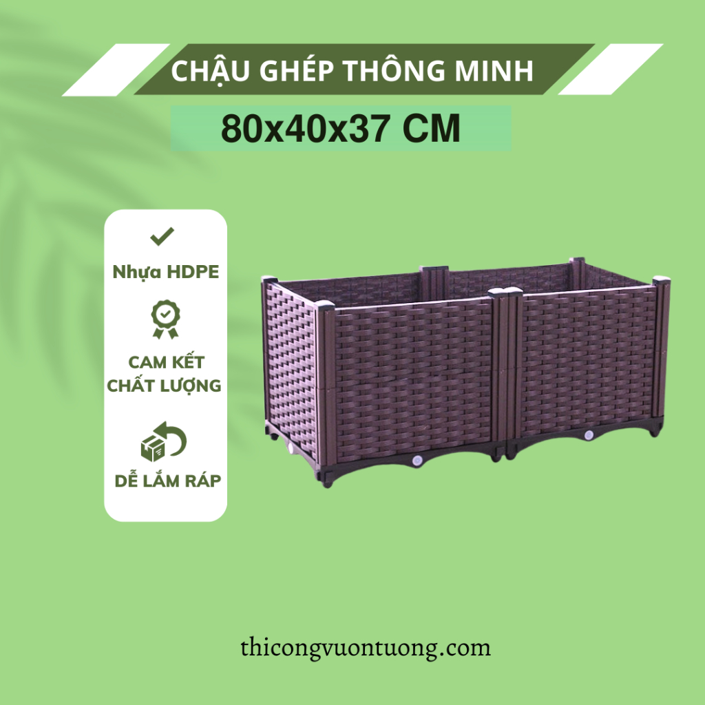 chậu ghép thông minh màu nâu 