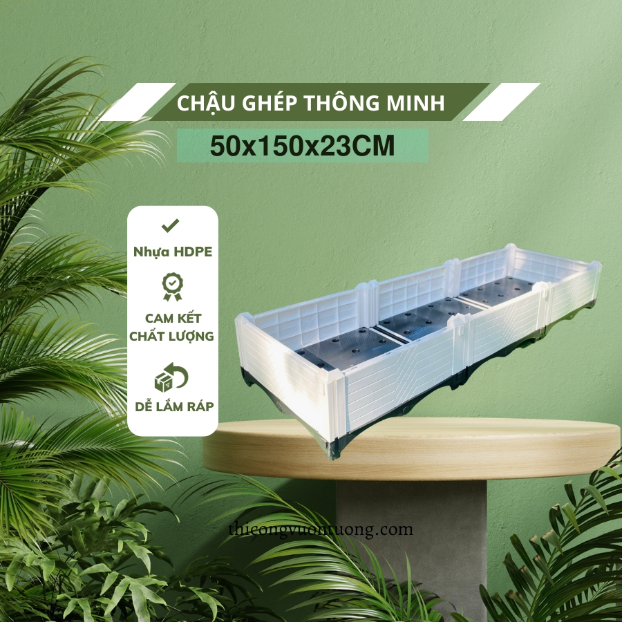 chậu ghép tròng rau hdpe