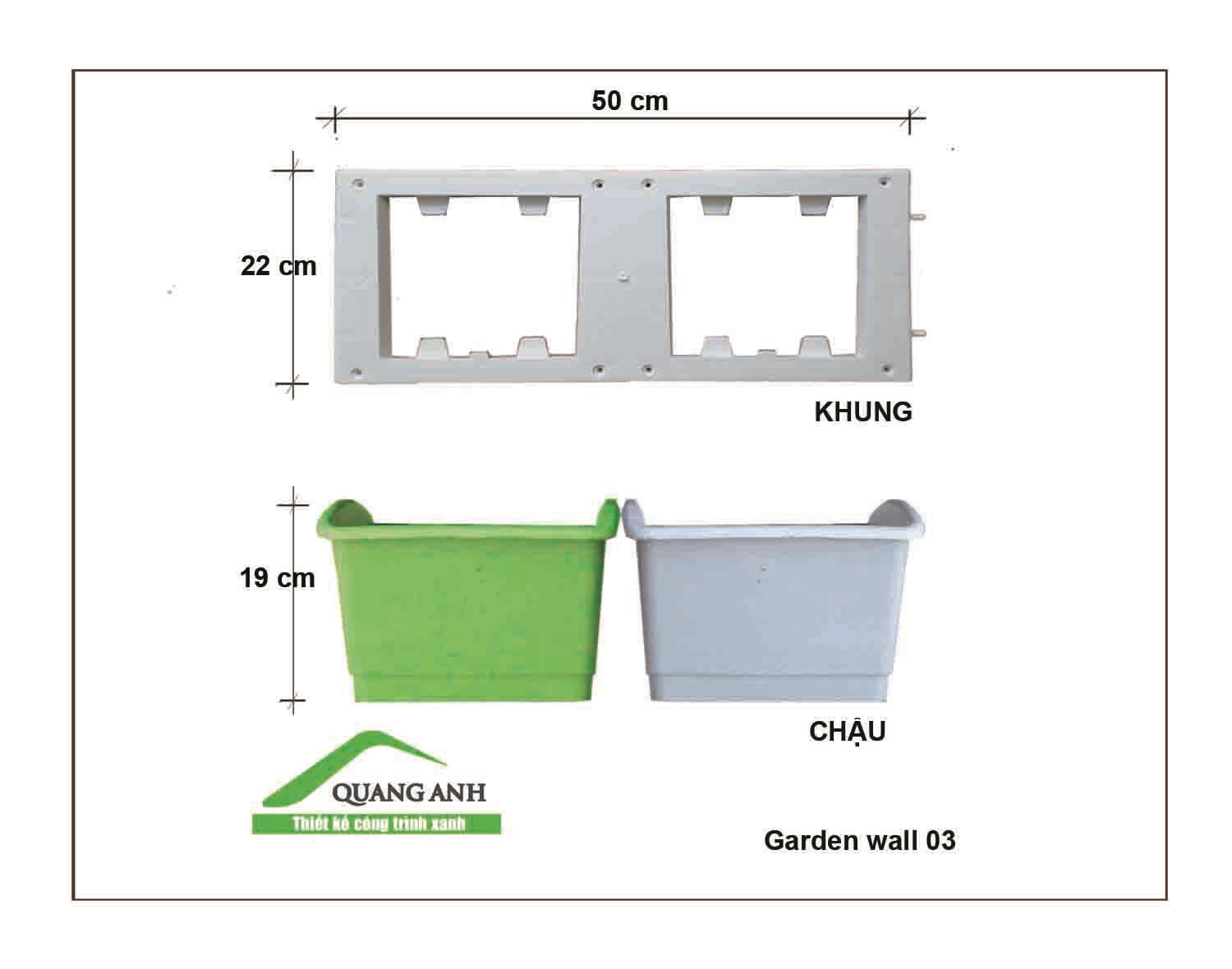 Thông số kỹ thuật của modul vườn tường đứng QA03