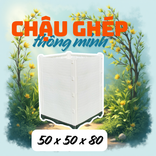 Chậu ghép thông minh kích thước 50x50x80 trồng rau, trồng cây ăn quả nhỏ Chậu ghép thông minh kích thước 50x50x80 trồng rau, trồng cây ăn quả nhỏ