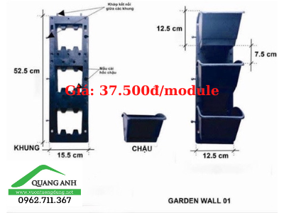 4 mẫu modul vườn tường đứng thiết kế vườn tường cây xanh