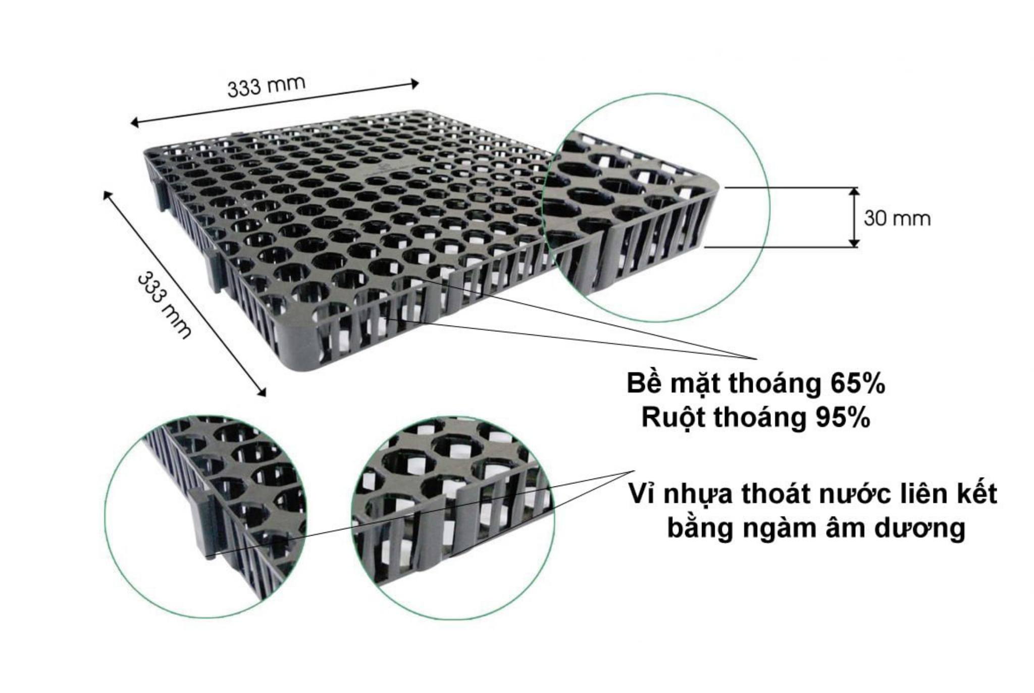 Vỉ thoát nước 330x330x30mm giá cực mềm từ Quang Anh HCM